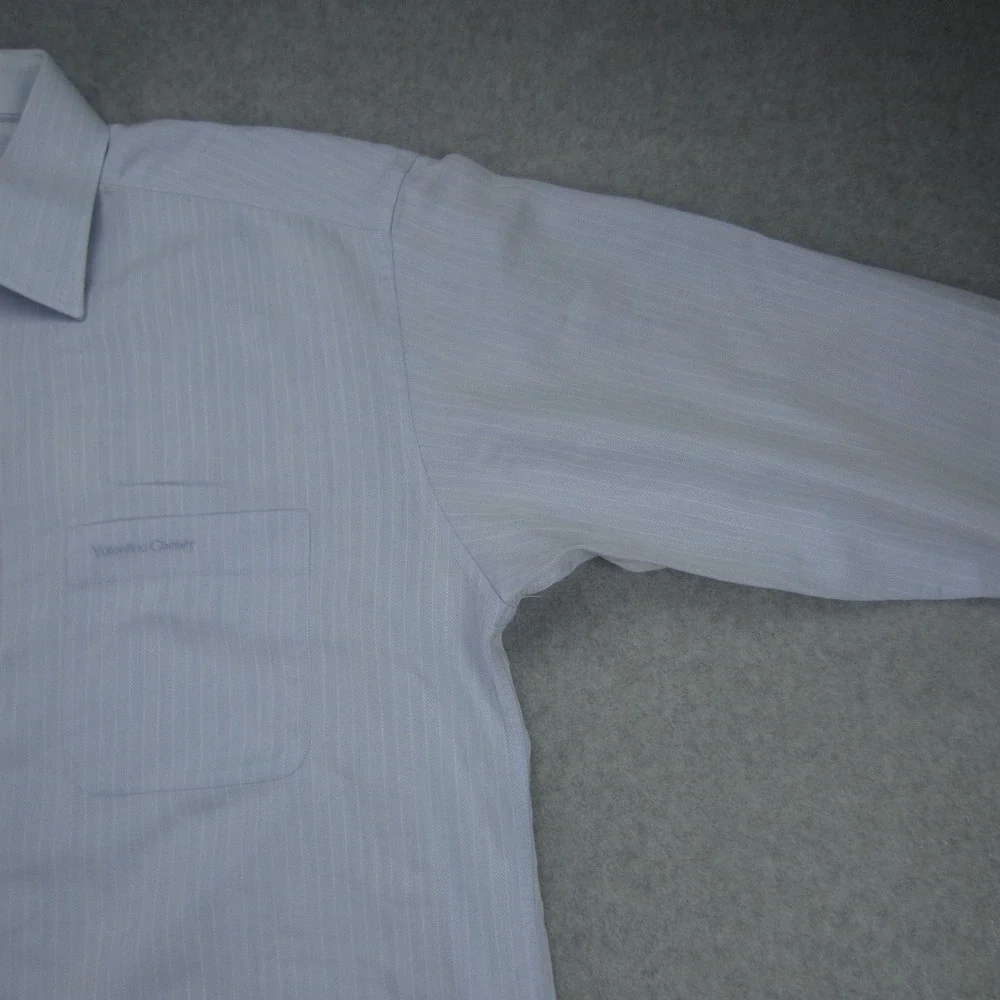 VALENTINO CHRISTY Paris Dress Shirt Mens 100 US Large Blue Button‎ Up LS - Picture 4 of 16